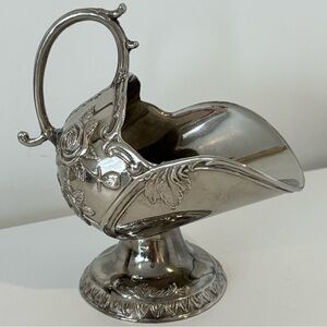 Vintage French silver plated sugar scuttle ornate rose detail Bridgerton style